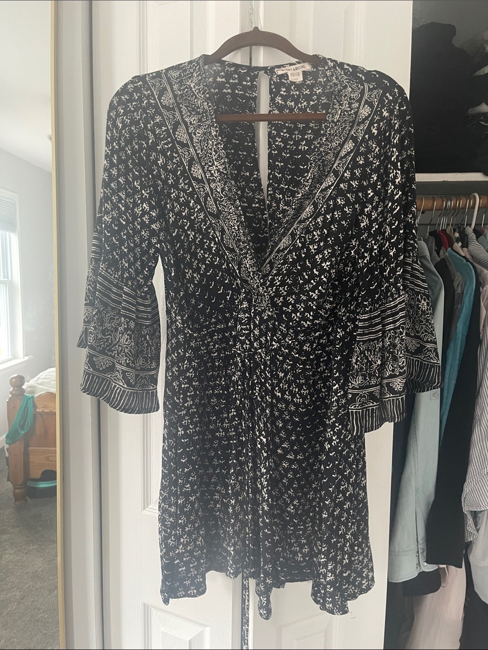 Billabong Floral V-Neck Mini Dress